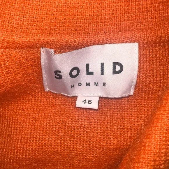 SOLID HOMME Orange Collared Cardigan